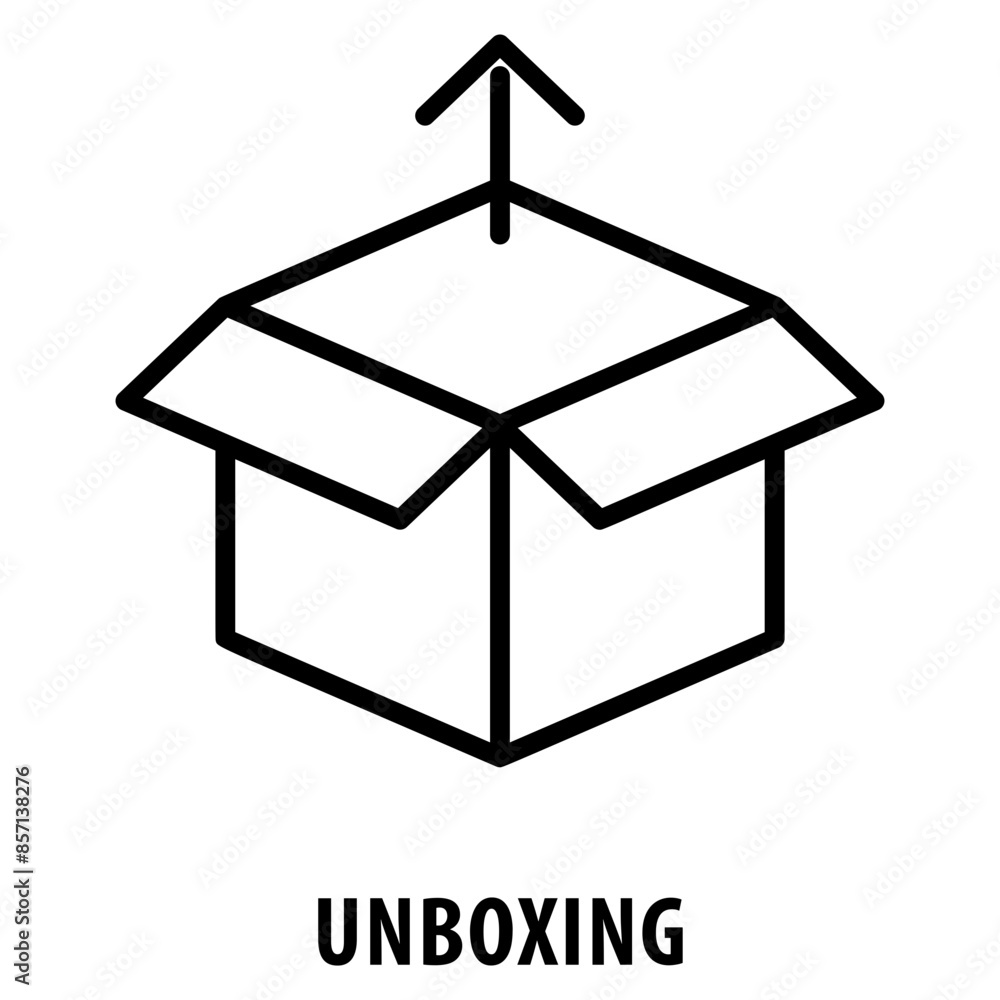 Poster unboxing icon simple and easy to edit for your design elements