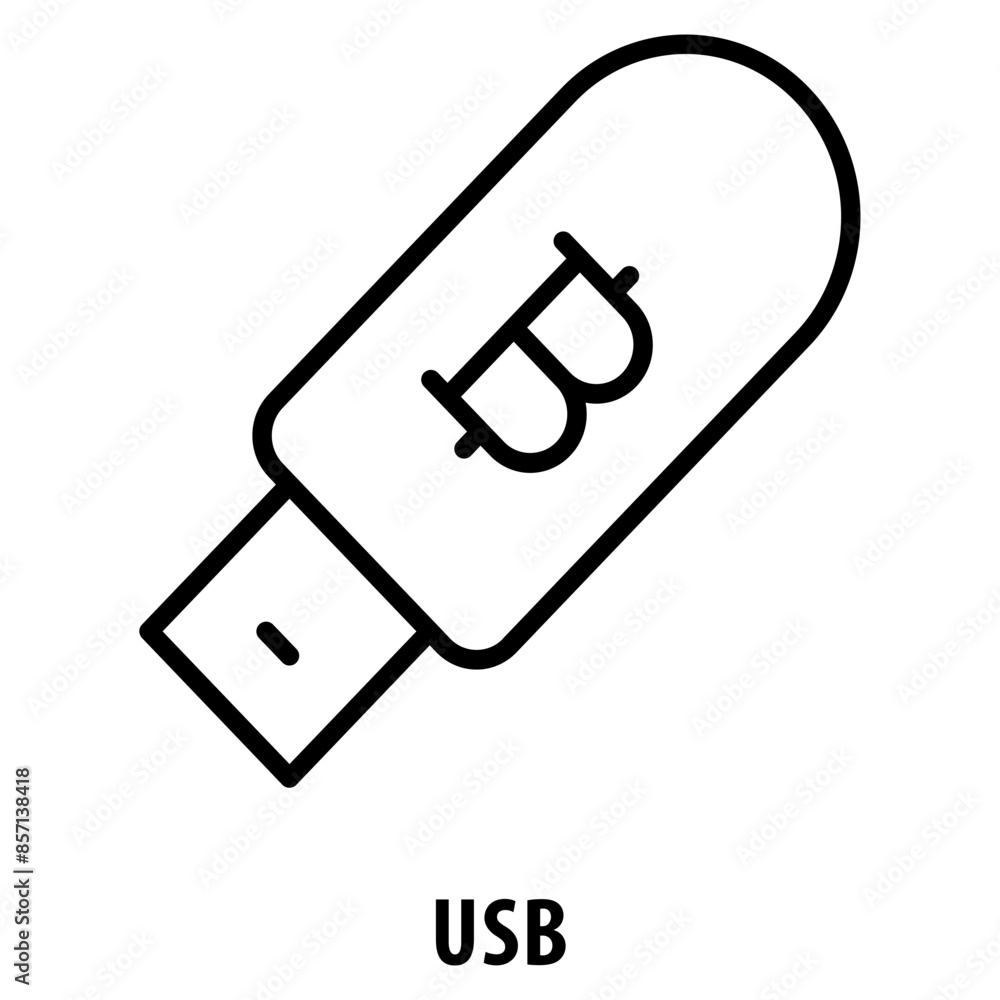 Poster usb icon simple and easy to edit for your design elements