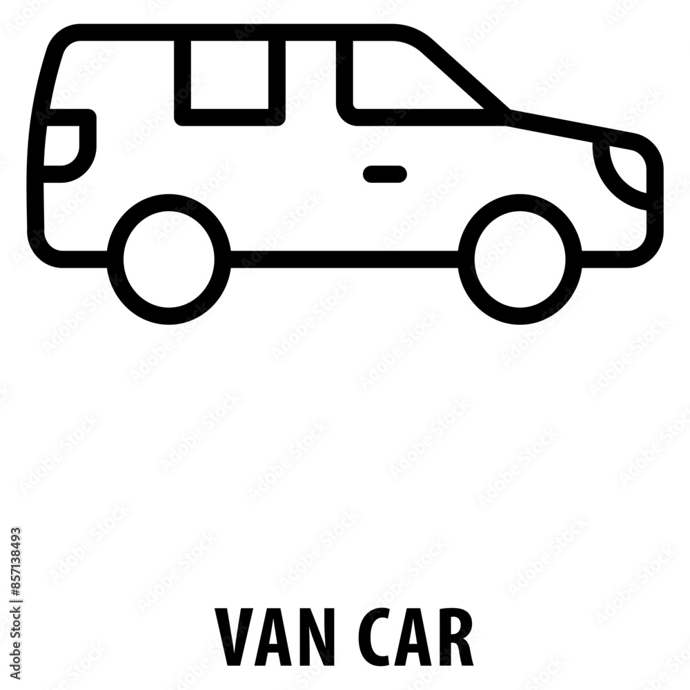 Poster van car icon simple and easy to edit for your design elements
