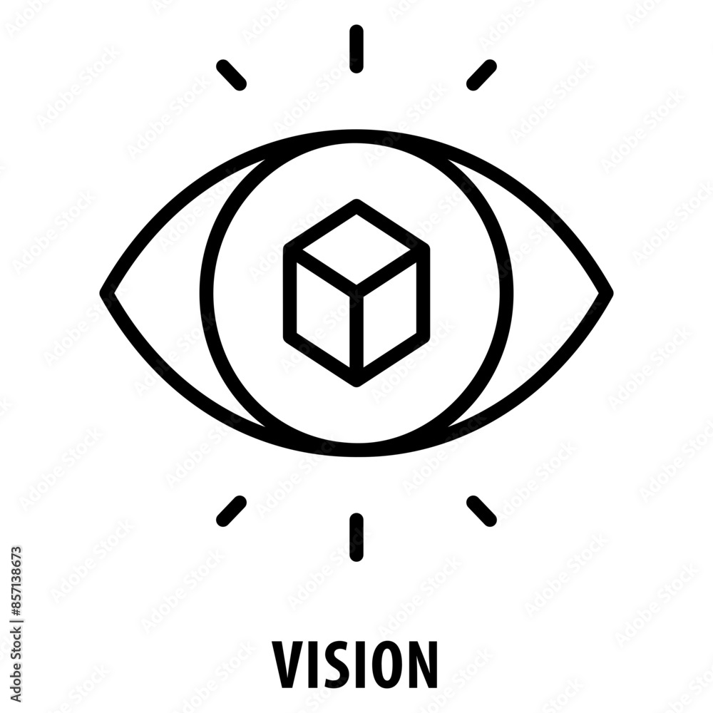 Poster vision icon simple and easy to edit for your design elements