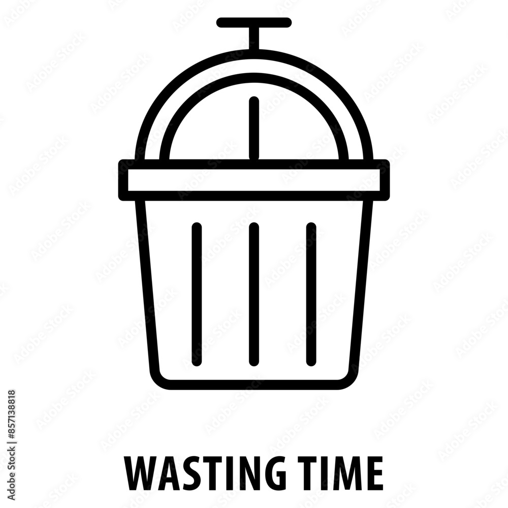 Poster wasting time icon simple and easy to edit for your design elements