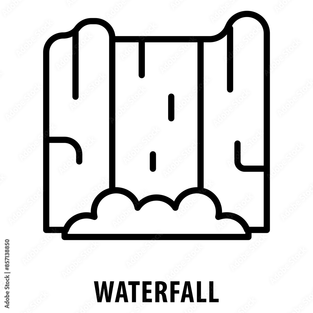 Poster waterfall icon simple and easy to edit for your design elements