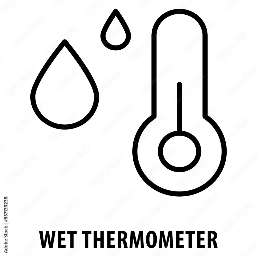 Poster wet thermometer icon simple and easy to edit for your design elements