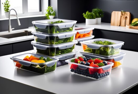 stack clear meal prep containers healthy food storage portion control, plastic, transparent, organized, kitchen, reusable, lunch, diet, fitness, nutrition
