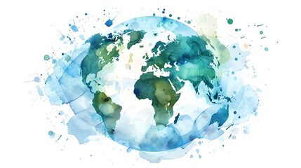 Watercolor Illustrated Global Connectivity Network Clipart Element