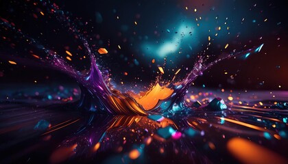 Abstract Splash of Vibrant Liquid Colors