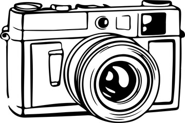 camera line art sketch