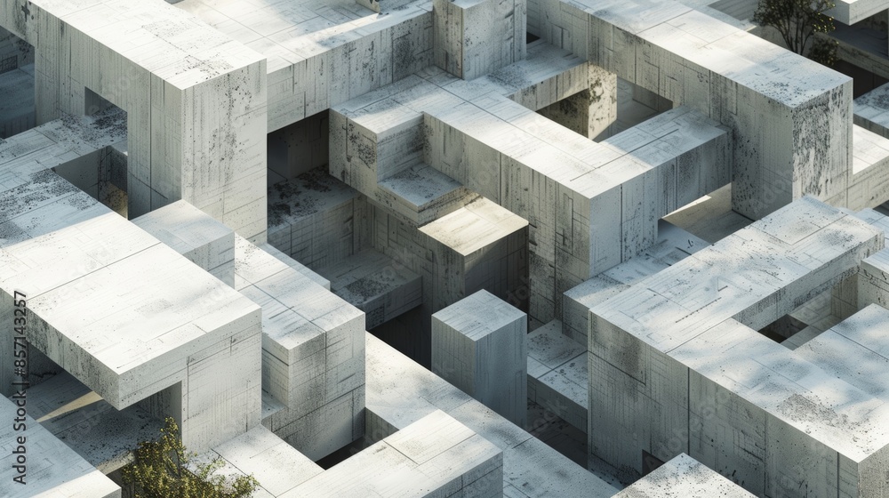 Aufkleber a geometric masterpiece made from a combination of squares rectangles and parallelograms.