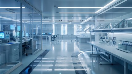 High-tech lab environment for semiconductor research and development