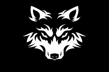 Naklejka premium Wolf's fierce face radiating untamed primal energy and raw strength