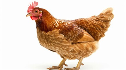 Brown hen isolated AI generated