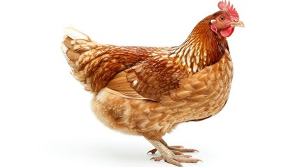 Brown hen isolated AI generated