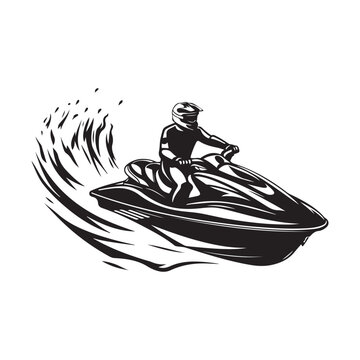 recommend clip art: Jet ski Water sport vector illustration logo design isolated on white