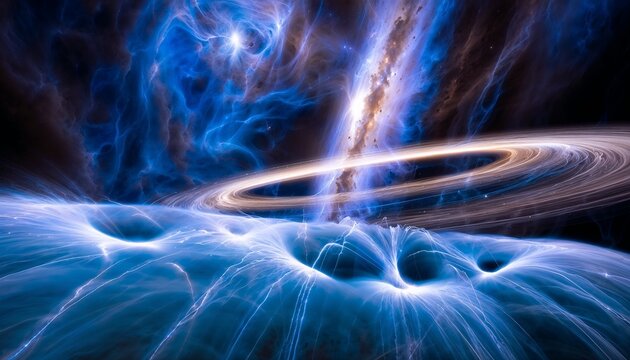 Temp&ecirc;te &eacute;lectromagn&eacute;tique dans l'espace ,anomalie spatio-temporelle, &eacute;clairs ,espace, galaxie  