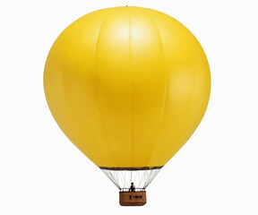Fototapeta premium floated yellow Hot-air balloon isolated on white background