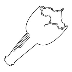 Broken bottle. Flat vector icon as a combat weapon. broken bottle template on transparent background.