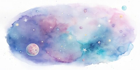 Space sky watercolor background