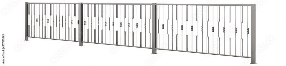 Poster modern indochine fusion: 3d railing art element. 3d art element features a modern fusion of sleek me
