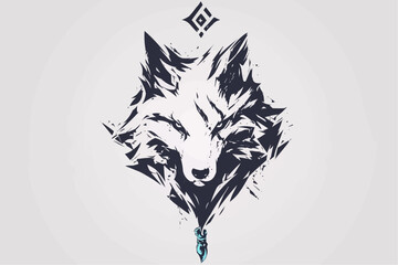 illustration of a wolf's face