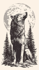  illustration of a wolf