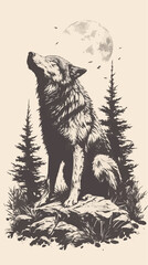  illustration of a wolf