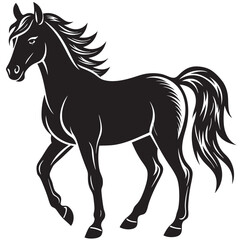 horse silhouette isolated on white