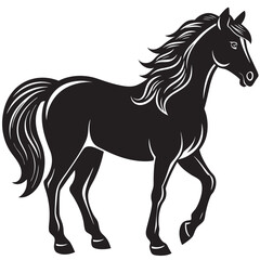 horse silhouette isolated on white