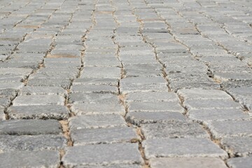 photo on old road made of stone