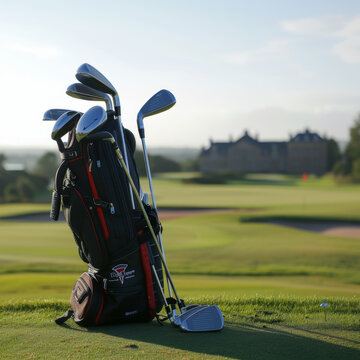 golf bag on the golf course