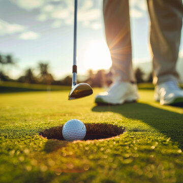 golf ball inside the hole