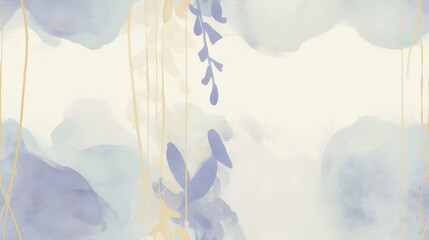 seamless tile pattern abstract with shades of cream, off-white, purple, lilac, grey, and gold, floral theme