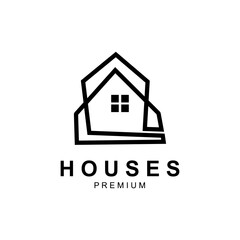 Modern home house logo vector icon illustration.