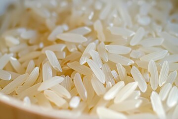 A closeup of cooked white rice in a bowl