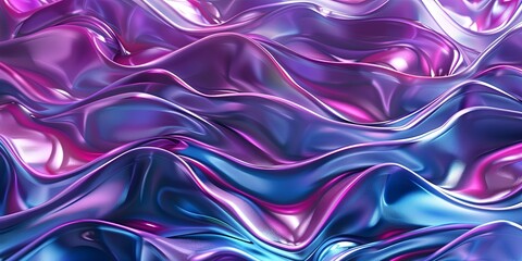 Obraz premium Shiny Purple and Blue Plastic Waves Background