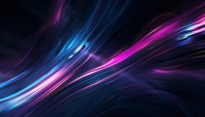 A dark abstract background with streaks of blue and pink light