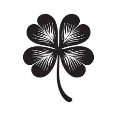 Four leaf clover icon illustration Black icon isolated on white background silhouette