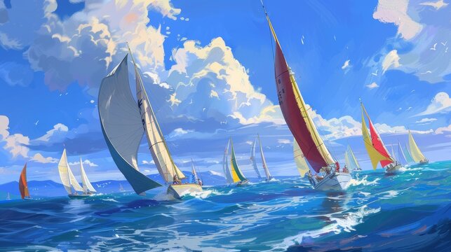 Sailboat Racing Reference Drawing
