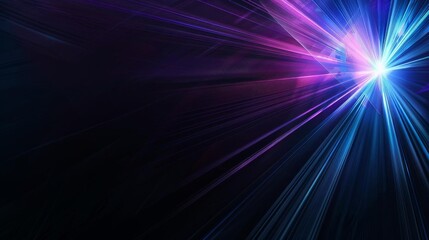 Obraz premium A dark abstract background with a burst of blue and purple light