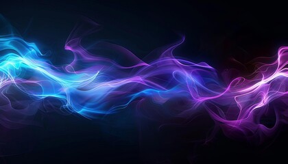 A dark abstract background with a burst of blue and purple light