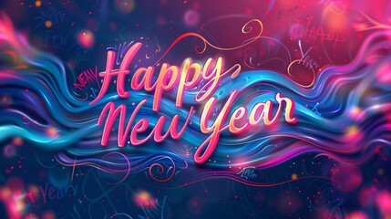 Neon pink and deep sea blue wallpaper with fluid ink splashes and light effects background