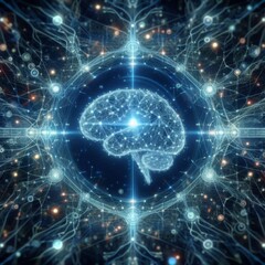 Abstract AI Accelerating Workflow for Office Workers - Futuristic Depictions of Artificial Intelligence Enhancing Productivity and Efficiency in Modern Workspaces