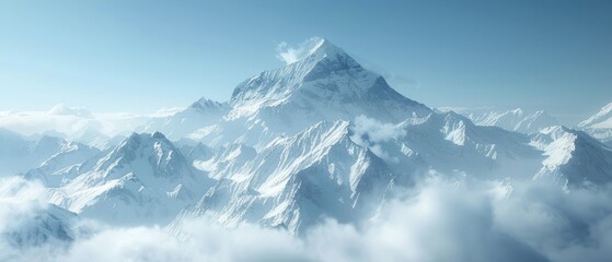 Obraz premium background of a snowy mountain peak, with crisp clear air and stunning vistas, ideal for winter sports and nature themes