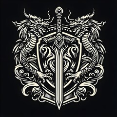 dragons sword on dark background