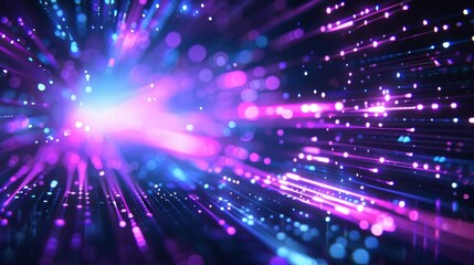 Fototapeta premium A digital technology background with purple and blue light streaks and text Digital Technology