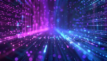 Obraz premium A digital technology background with purple and blue light streaks and text Digital Technology