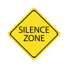 silence zone sign with megaphone vector icon
