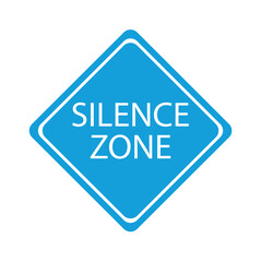 silence zone sign with megaphone vector icon