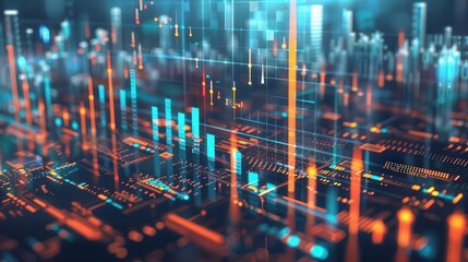 Fototapeta premium financial market analytics engine powered by quantum computing unparalleled data processing concept