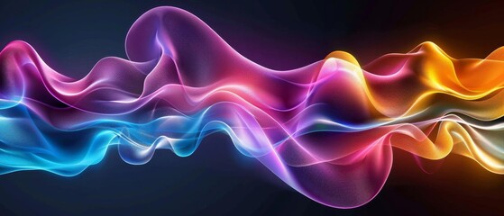 A dynamic abstract design with bright, colorful waves