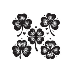 Four leaf clover icon illustration Black icon isolated on white background silhouette
